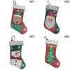 Julstrumpor paljetter 20 * 40cm Santa Stocking Claus Snowman Xmas Tree Stocking Juldekorationer Bröllopsgåvor