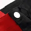 Men's Jeans Denim Red Stitching Black Fashion Trend Micro-elastic Straight 2021285d