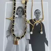 Série Médiévale Serrure Clé Pendentif Tressé Ruban Chaîne Tempérament Rétro Français Arc Lumière De Luxe Collier