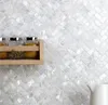 Piastrelle da cucina in mosaico di conchiglie di perle super bianche naturali a spina di pesce disposizione per pareti di fondo del bagno Piastrelle