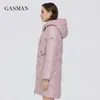 Gasman Vinterjacka Kvinnors Hooded Varm Lång Tjock Coat Hooded Parka Kvinna Varm Samling Down Jacket Plus Storlek 1702 211007