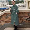 Women's Trench Coats Women's Vintage 2022 Spring Autumn Fashion Horn Button Double Stand Collar Coat High End England Style Clothes