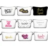 Digital Printed Bridesmaid Makeup Bag Team Bride Tribe to be Makeup Gift Bag Proposal Wedding Bachelorette Party Cosmetic Pouch