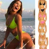 Womens Solid Color Thread Swimwear Fashion Bras Slips Split Bikini Zwempakken Designer Zomer Vrouwelijke Strand Zwembad Onderwier Sexy Bikinis Sets