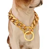 Gola de cão de aço de titânio de luxo Golden Chain Callars Colares Média Inoxidada Colares Colar
