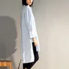 Chicever Artı Boyutu kadın Gömlek Bluz Üst Kadın Asimetrik Uzun Kollu Gevşek Rahat Gömlek Tops Bahar Giysileri Moda Korece 210302