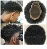 2020 Säljer 6quot1b Remy Indian Hair Afro Curl Hair African American Men039s Toupee Mono Base med PU runt 3670514
