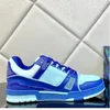 2022 Mężczyzna Casual Płaski Trener Sneaker Luksusowy Projektant Oddychający Biały Tenis Sport But Work Up Multi Colored For Autumn Winter MkJJ0001