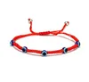 Braccialetti di fascino vaporizzatore fortunato rosso stringa rosso blu turco malvagio occhio pendent braccialetto gioielli per le donne all'ingrosso