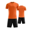 Custom Black Short Sleeve Blank Team Soccer Jerseys Set grossist anpassade toppar med shorts träning jersey mode springa enhetliga kit
