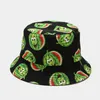 Cotton Watermelon Banana Bucket Hat Fisherman Hat Outdoor Travel Hat Sun Cap Fruit Print Hats for Men and Women