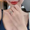 Design Sense Creative Silvery Snake Shaped Opening Rings for Woman Korean Fashion Jewelry Party Girls Luxury Set Accessories