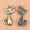 32 pièces Antique argent plaqué Bronze plaqué chat renard pendentif à breloques collier à faire soi-même Bracelet résultats de Bracelet 39*32mm