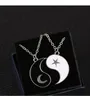 Colares de pingente 2 pcs yin yang lua estrela para mulheres homens taichi boa sorte casal colar jóias encantos amizade presente