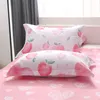 Princesa fruta pêssego conjuntos de cama de edredão conjunto de cama de cama fronha de cama rosa gêmeo completo rainha king size king size bedclothes home têxteis 210309