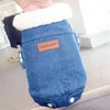 Pet Dog Coat Clothes Warm Winter Dog Jacket Thickness Denim Jean Coat for Small Dogs Clothes Lovely Pet Jacket for Cats 40 211106