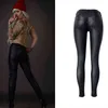 LOGAMI Pantalon en similicuir Femme Pantalon à fermeture éclair élastique Leren Broeken 211118