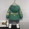 Pojkar Windbreaker Coats 2021 Ny vår och höst Mode Kids Kläder Baby Koreanska Stil Parkers Jackor H0909