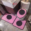 Brand Bath Mats 3 Pcs Set Trendy Printed Toilet Cover Mat Home Bathroom Flannel Carpet Non Slip