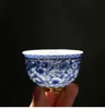 Mała filiżanka z spodek kwiat niebieski i biały porcelanowy miska Jingdezhen Ceramiczny kubek kawy piwa kubek wina