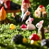 MCDFL Fairy Garden Gnome Miniatures Mushroom Resin Figurine Bunny Yard Outdoor Decoration Desk Accessories Statue Kawaii Decor