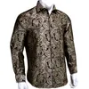 القمصان غير الرسمية للرجال Hi-tie Silver Reed Rose Floral Men Shirt فاخر الحرير لزفاف فستان أزياء ضئيلة تناسب الأكمام الطويلة Drop2648