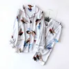 High Quality Soft Pajamas Women Printed Home Clothes Suit Summer Thin Long Sleeve Sleepwear Female Pijama Autumn