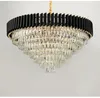 Luxe Moderne Crystal Kroonluchter voor Woonkamer Hoge Kwaliteit Zwarte Cristal Lampen Loft Keten LED-kristallen Lamp