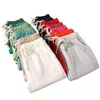Schnüre Sommerhosen Frauen Sweatpants Pantalon Femme Candy Farben Baumwolle Leinen Harem Casual Plus Size Hose C5212 211115
