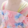 2021冬のカラフルなチュチュのドレス1st誕生日のドレスのための赤ちゃん女の子の服幼児洗礼の王女のパーティードレス花の女の子G1129