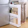 Interspace storage rack shelf pulley mobile kitchen toilet bathroom fridge side seam finishing 211110