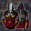 Erkek Hoodies Tişörtü Mobil Suit Gundam 3D Baskılı Cosplay Zip Kazak Savaş Kapüşonlu Ceketler Üniformalar