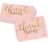 2021 quality Adhesive Stickers Greeting Cards 50pcs Pink Thank You For Supporting My Small Business Card Thanks Appreciation Cardstock Sellers Gift 5*9cm