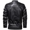 2021 herren Motorrad Jacke Herbst Winter Männer Neue Faux PU Leder Jacken Casual Stickerei Biker Mantel Zipper Fleece Jacke X0710