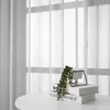 DZQ Sheer Short Curtain for Kitchen Curtain Window Kitchen Half Window Living Room Solid Voile Curtain Bedroom Panels Tulle 210712