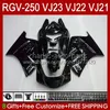 OEM-carrosserie voor SUZUKI RGVT RGV 250 CC RGV250 SAPC VJ23 Cowling RGV-250CC Body 107HC.72 Voorraad alle zwarte RGVT-250 VJ 23 RGV-250 Panel 97 98 RVG250 250CC 1997 1998 Fairing Kit