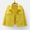 Women's Jackets Plus Size Denim Jacket Women Spring Summer Short Coat Pink Jean Casual Tops Yellow Loose Outerwear 2022