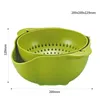 Double Drain Basket Bowl Salad Fruit Hollow Cutting Vegetable Kitchen Tools 211109