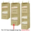 Storage Boxes & Bins Wardrobe Hanging Bag Interlayer Drawer Box Wall Closet Clothes Organizer Rack With Hook Home