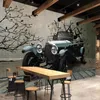 Personalized Customization Vintage Car Broken Wall 3D Stereo Mural Wallpaper Restaurant KTV Bar Modern Interior Decor Wall Paper