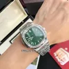 40mm 5711/1300A-001 Sport Watches Miyota 8215 Automatic Mens Watch Green Textured Dial Big Square Diamond Bezel Gents Wristwatches Black Leather strap