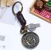 12 Constellation Keychain Cowhide Zodiac Keychains Retro Woven Key Chain Bronze Keyring for Birthday Gift Wholesale