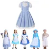 Fille Enfants Maid Dress Cosplay Alice Déguisement Dorothy Outfit Style Pastoral Maternelle Grand-Mère Costume 210317