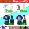 2021 2022 Paris MESSI kids kit home away soccer jersey sets 21 22 MBAPPE SERGIO RAMOS ICARDI VERRATTI Enfant Maillot de foot third 4th uniform boys football shirt kits