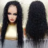 Longo blackbrownombre cor trança perucas para preto feminino rendas frente cornrow trançado perucas de cabelo sintético kinky encaracolado laço fron1513258