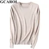 Gcarol New O 넥 여성 30 % 양모 스웨터 캔디 점퍼 캐주얼 스트레치 가을 겨울 기본 렌더링 니트 풀오버 S-3XL 210218