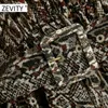 Zeveity Женщины винтажные змеиные кожные печати Sashes шифоновое мини-платье шикарные дамы с длинным рукавом бантик воротник Vestido повседневные платья DS4446 210306