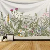 Tapestries Northern European Style Floral Plants Tapestry Digital Printed Wall Hanging For Living Room Bedroom Decora