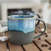 Midoshark Vintage Ceramic Koffie Bekers 300ml Sesame Glazed Cups met Handvat Home Drinkware 210804