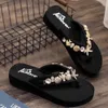 Kinder Strand Flip Flops Sommer Outdoor Hausschuhe Sandalen Eltern-Kind Mode Metall Dekoration Mädchen Schuhe SH273 210712